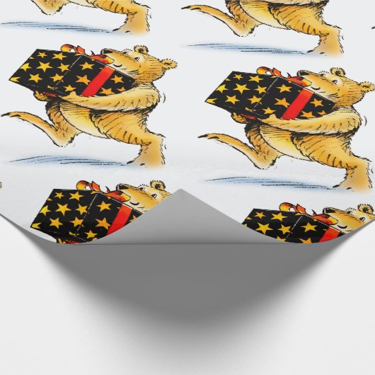 Niedliche Weihnachtsbären Geschenkpapier (Ecke)