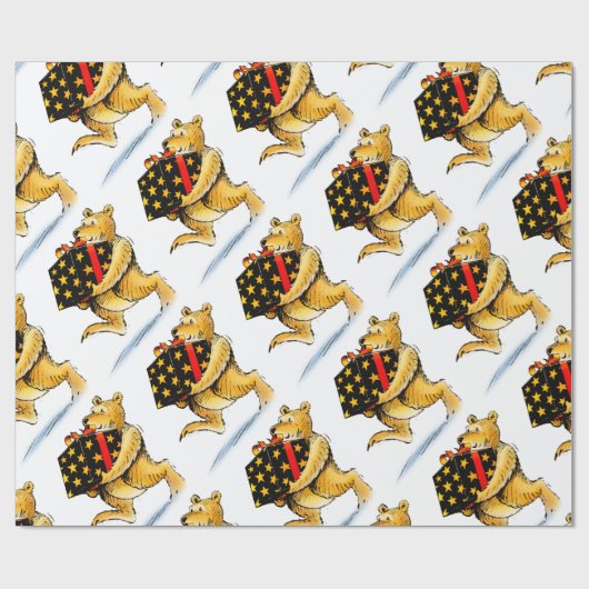 Niedliche Weihnachtsbären Geschenkpapier (Flach)