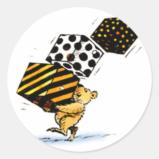 Niedliche Weihnachtsbären Runder Aufkleber