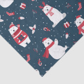 Niedliche Weihnachtsbären Winterferien Seidenpapier (Detail)