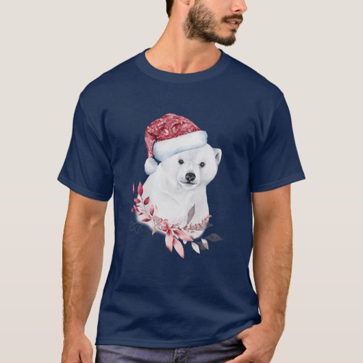 Niedliche Weihnachtsbärenkuppe T-Shirt (Vorderseite)