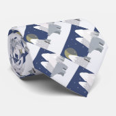 Niedliche Weihnachtsbärenszene Krawatte (Gerollt)