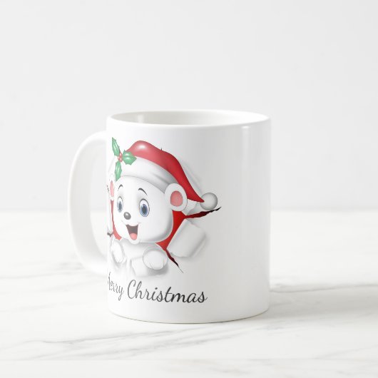 Niedliche WeihnachtsbärÜberraschung Kaffeetasse (Vorderseite Links)