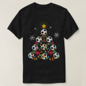 Niedliche Weihnachtsbaum-Fußball-Weihnachtsmannmüt T-Shirt (Design vorne)