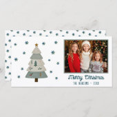 Niedliche Weihnachtsbaum Schneeflocken Familienfes Feiertagskarte (Vorne/Hinten)