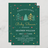 Niedliche Weihnachtsbaum Winter Boy Babydusche Einladung (Vorne/Hinten)