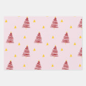 Niedliche Weihnachtsbaum-Wrapping-Papierblätter Geschenkpapier Set (Vorderseite 2)