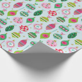 Niedliche Weihnachtsbaumblumen Geschenkpapier (Ecke)