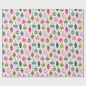 Niedliche Weihnachtsbaumchen auf hellrosa Geschenkpapier (Flach)