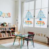 Niedliche Weihnachtsbaumdekoration Fensteraufkleber