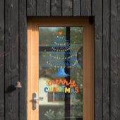 Niedliche Weihnachtsbaumdekoration Fensteraufkleber