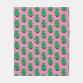 Niedliche Weihnachtsbäume auf Rosa Fleecedecke (Vorderseite)