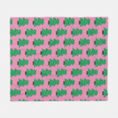 Niedliche Weihnachtsbäume auf Rosa Fleecedecke (Vorderseite (Horizontal))