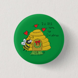Niedliche Weihnachtsbäume Cartoon Button