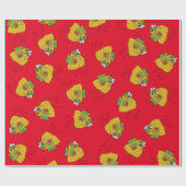 Niedliche Weihnachtsbäume Cartoon Geschenkpapier (Flach)