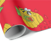 Niedliche Weihnachtsbäume Cartoon Geschenkpapier (Rolleneckpunkt)