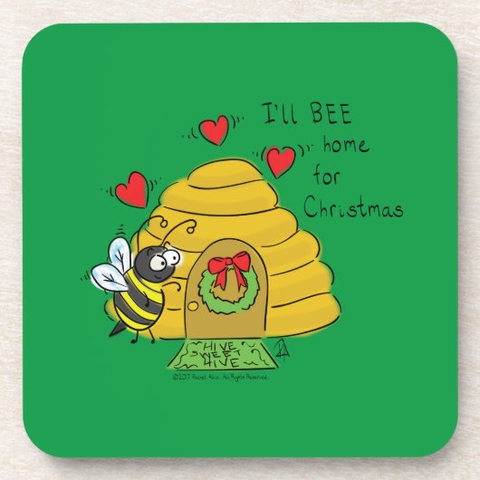 Niedliche Weihnachtsbäume Cartoon Getränkeuntersetzer (Vorderseite)