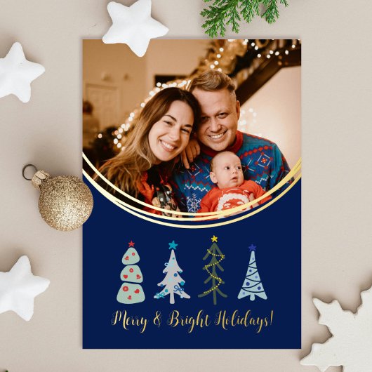 Niedliche Weihnachtsbäume Folien Feiertagskarte