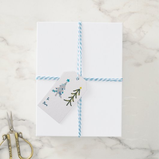 Niedliche Weihnachtsbäume Geschenkanhänger (Mit Garn)