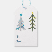 Niedliche Weihnachtsbäume Geschenkanhänger (Vorderseite)
