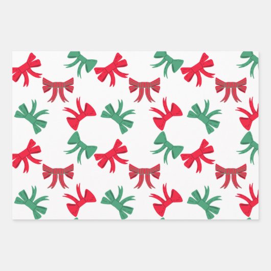 Niedliche Weihnachtsbäume Geschenkpapier Set (Vorderseite)