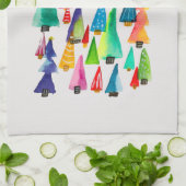 Niedliche Weihnachtsbäume Geschirrtuch (Gefaltet)