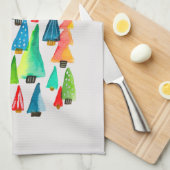 Niedliche Weihnachtsbäume Geschirrtuch (Viertel Falte)