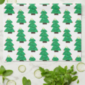 Niedliche Weihnachtsbäume Geschirrtuch (Gefaltet)