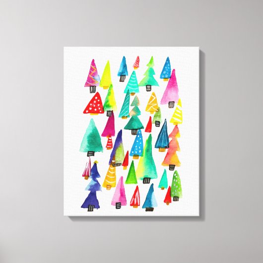 Niedliche Weihnachtsbäume Leinwanddruck (Vorderseite)