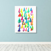 Niedliche Weihnachtsbäume Leinwanddruck (Insitu (Holzboden))