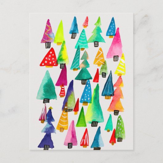 Niedliche Weihnachtsbäume Postkarte (Vorderseite)