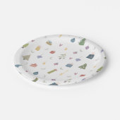 Niedliche Weihnachtsbäume präsentieren Ziermuster Pappteller (Schrägansicht)