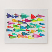 Niedliche Weihnachtsbäume Puzzle (Horizontal)