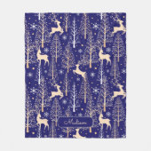 Niedliche Weihnachtsbäume reinigen Monogramm Blau Fleecedecke (Vorderseite)