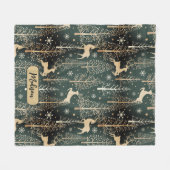 Niedliche Weihnachtsbäume reinigen Monogramm-Grün Fleecedecke (Vorderseite (Horizontal))