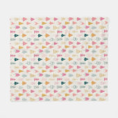 Niedliche Weihnachtsbäume Rosa Muster Fleecedecke (Vorderseite (Horizontal))