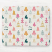 Niedliche Weihnachtsbäume Rosa Muster Mousepad (Vorne)