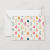 Niedliche Weihnachtsbäume Rosa Muster Name Mitteilungskarte (Rückseite)