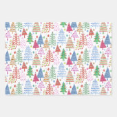 Niedliche Weihnachtsbaume Rot-Grün-Muster Geschenkpapier Set (Vorderseite 2)