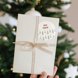 Niedliche Weihnachtsbäume Runder Aufkleber