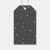 Niedliche Weihnachtsbäume Schwarz-weiß Geschenkanhänger (Rückseite)