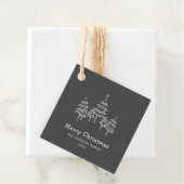 Niedliche Weihnachtsbäume Schwarz-weiß Geschenkanhänger (Beispiel)