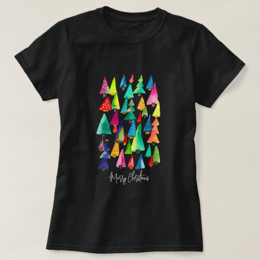 Niedliche Weihnachtsbäume T-Shirt (Design vorne)