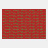 Niedliche Weihnachtsbäume und Poinsettia Blume Cus Geschenkpapier Set (Vorderseite 2)