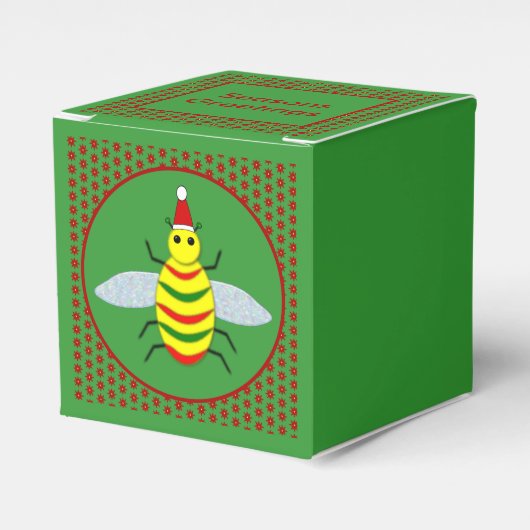 Niedliche Weihnachtsbäume und Poinsettia Blume Cus Geschenkschachtel (Vorderseite)