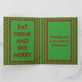 Niedliche Weihnachtsbäume und Poinsettia Blume Cus Karte (Innenseite)