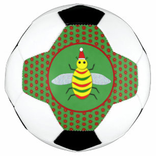 Niedliche Weihnachtsbäume und Poinsettia-Blume Fußball
