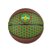 Niedliche Weihnachtsbäume und Poinsettia-Blume Mini Basketball (Vorderseite)