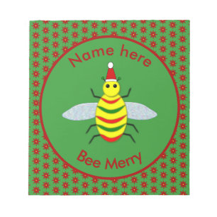 Niedliche Weihnachtsbäume und Poinsettia-Blume Notizblock