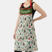 Niedliche Weihnachtsbäume und Schneeflocken Schürze (InSitu)